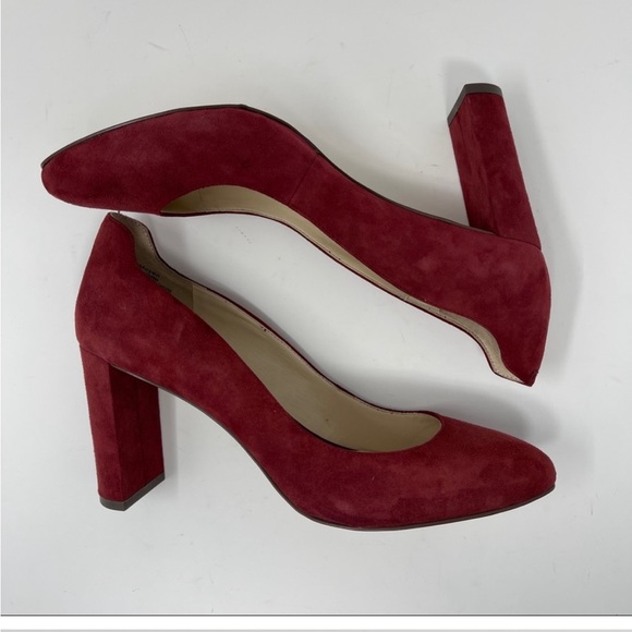 Nine West Suede Journa Closed Toe Classic Pumps Wine Women's Size 9M Burgundy - Picture 3 of 6